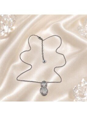 Bomb Party Glam Box Figure 8 Rose Cut Clear Crystal Drop Necklace 20in
